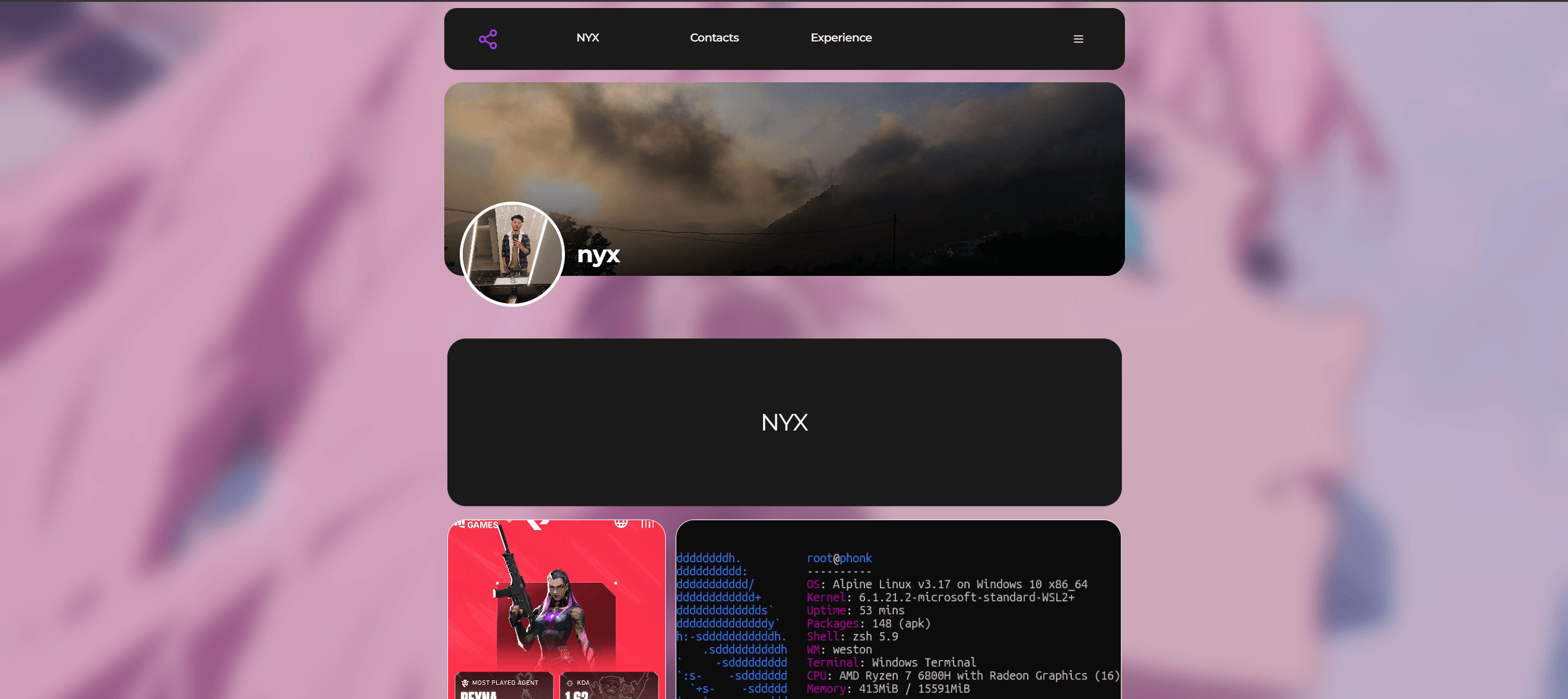 Example of a personalized Bemee public profile